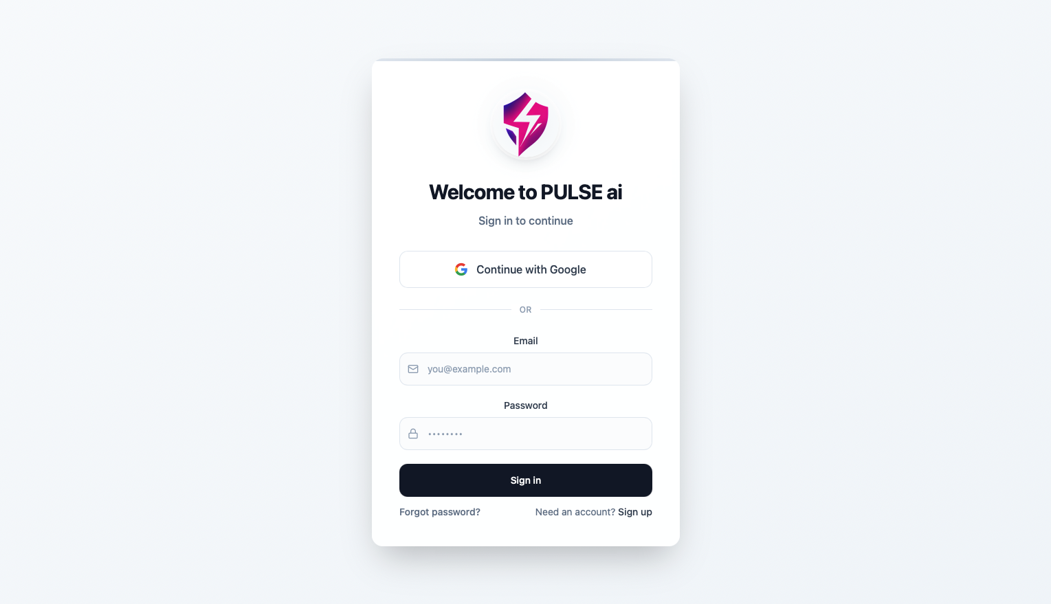 pulse intelligence sign up